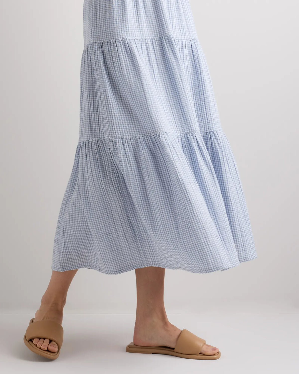 100% Organic Cotton Gauze Smocked Sleeveless Maxi Dress - US 7591