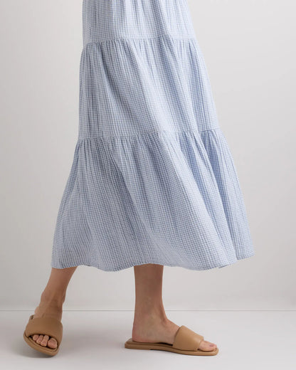 100% Organic Cotton Gauze Smocked Sleeveless Maxi Dress - US 7591