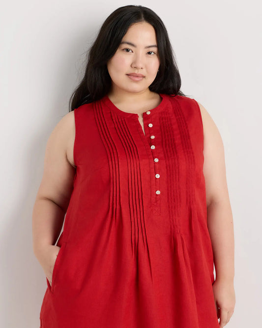 100% European Linen Sleeveless Swing Dress - US 4602