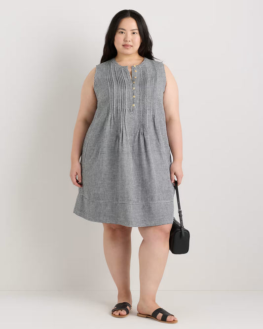 100% European Linen Sleeveless Swing Dress - US 1110