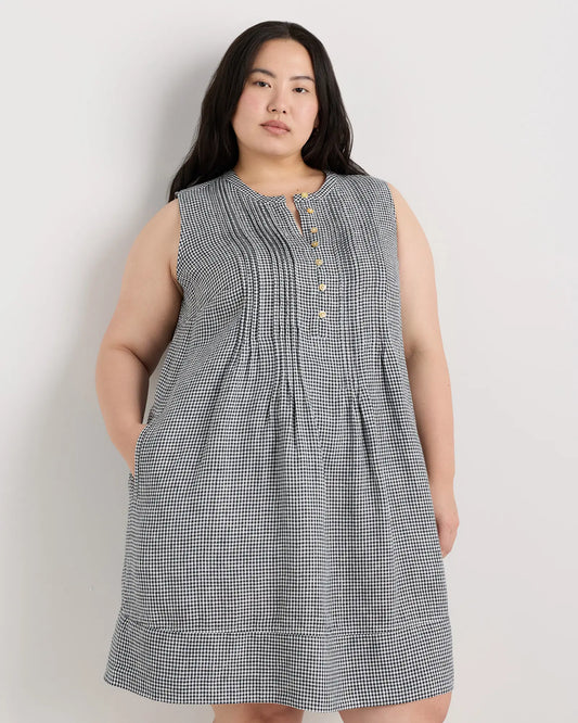 100% European Linen Sleeveless Swing Dress - US 1110