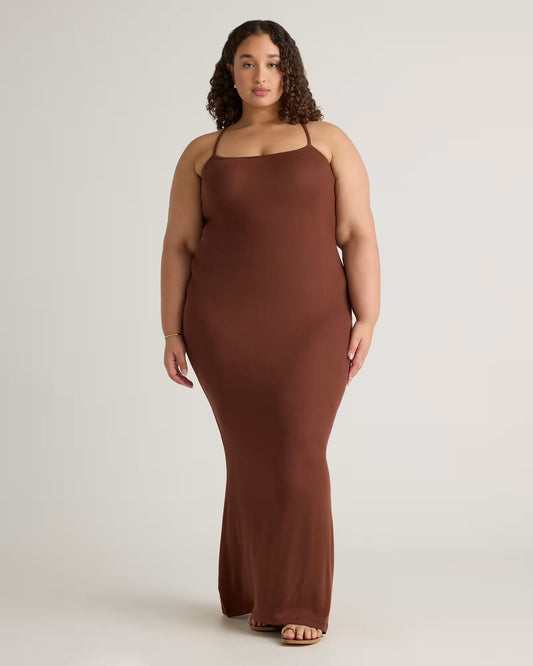 Tencel Rib Knit Maxi Slip Dress - US 8174