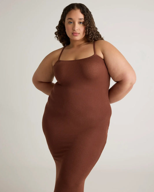 Tencel Rib Knit Maxi Slip Dress - US 8174
