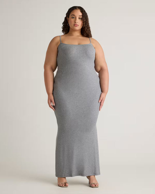 Tencel Rib Knit Maxi Slip Dress - US 6696
