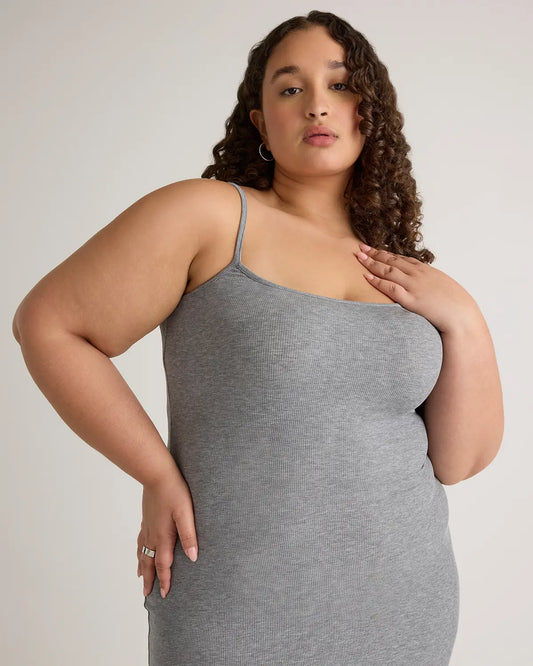 Tencel Rib Knit Maxi Slip Dress - US 6696