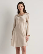 100% Washable Silk Long Sleeve Mini Dress - US 3817