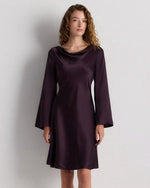 100% Washable Silk Long Sleeve Mini Dress - US 8726