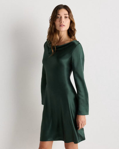 100% Washable Silk Long Sleeve Mini Dress - US 3191