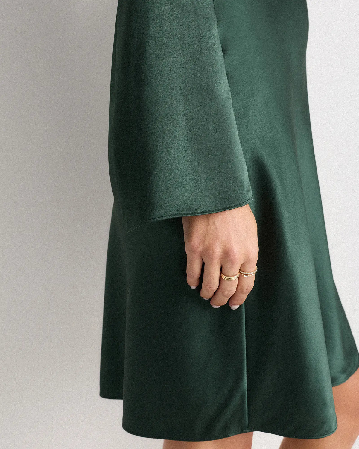 100% Washable Silk Long Sleeve Mini Dress - US 3191