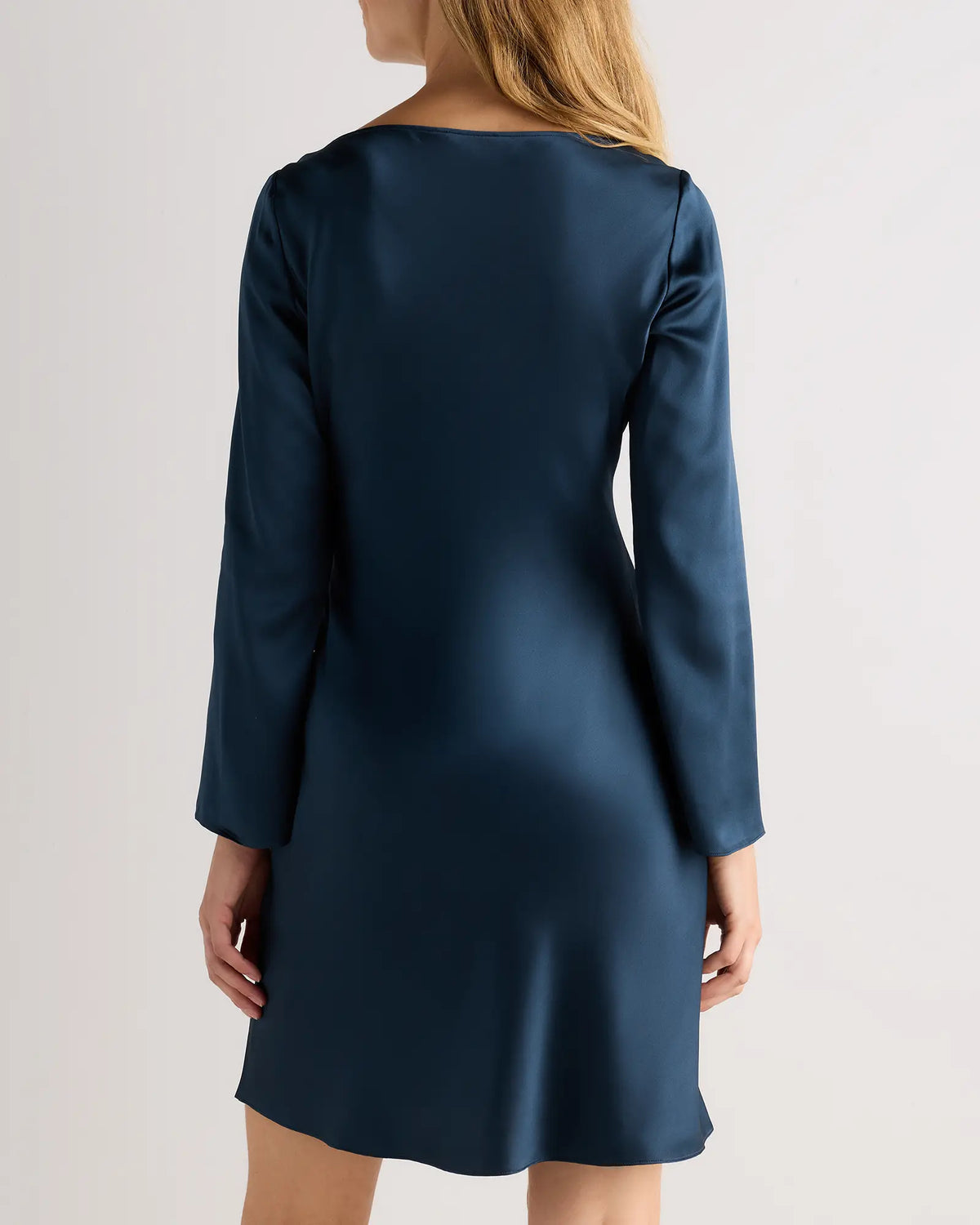100% Washable Silk Long Sleeve Mini Dress - US 5162