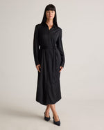 Washable Stretch Silk Maxi Shirt Dress - US 7211