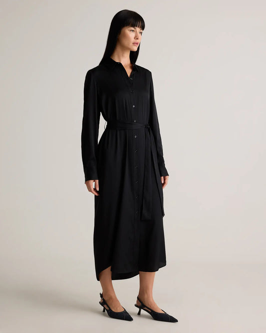 Washable Stretch Silk Maxi Shirt Dress - US 7211