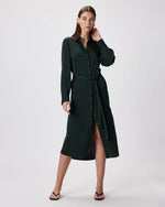 Washable Stretch Silk Maxi Shirt Dress - US 8107