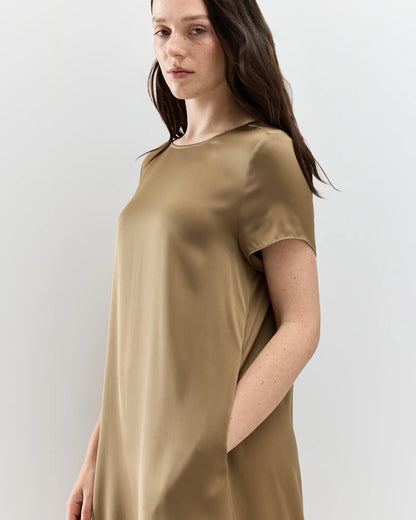 Washable Stretch Silk Voluminous Maxi Dress - US 4803