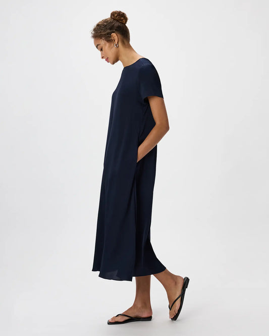 Washable Stretch Silk Voluminous Maxi Dress - US 9346