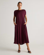 Washable Stretch Silk Voluminous Maxi Dress - US 7849
