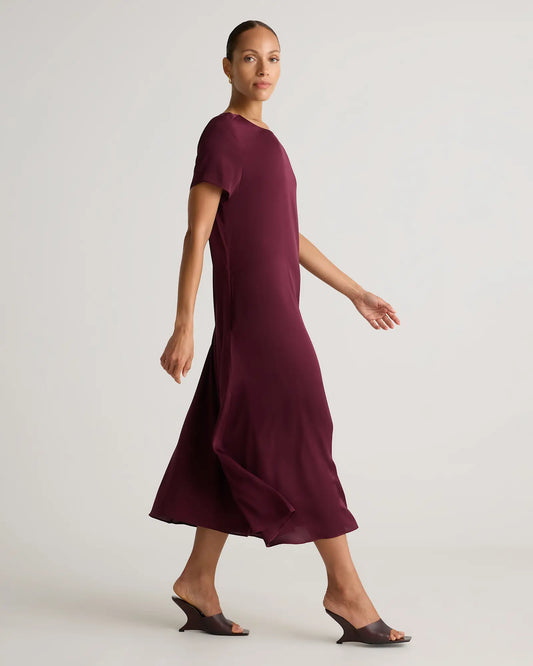Washable Stretch Silk Voluminous Maxi Dress - US 7849
