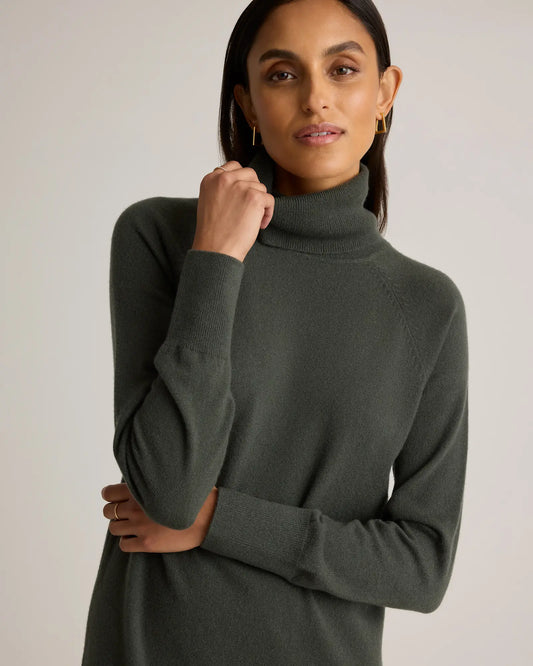 Mongolian Cashmere Turtleneck Sweater Dress - US 8790