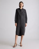 Distressed Denim Maxi Shirt Dress - US 7537