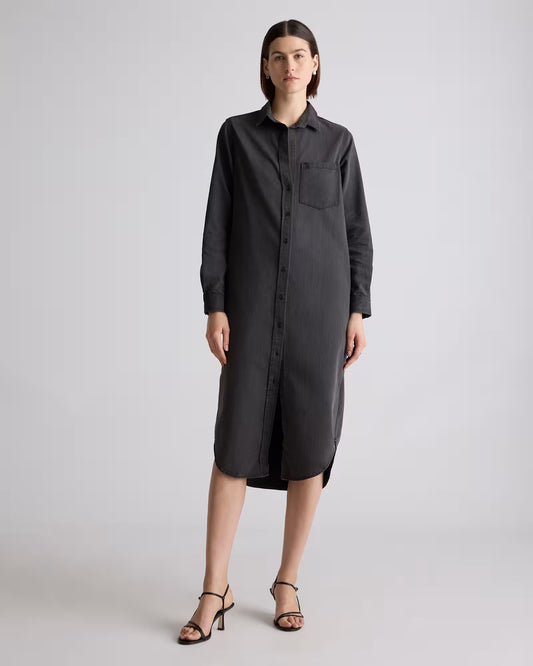 Distressed Denim Maxi Shirt Dress - US 7537