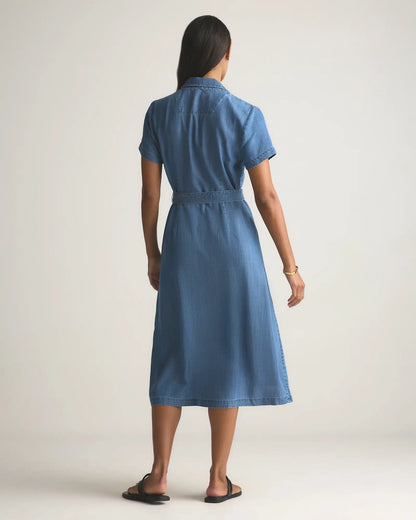 Chambray Tencel Button Front Dress - US 8103