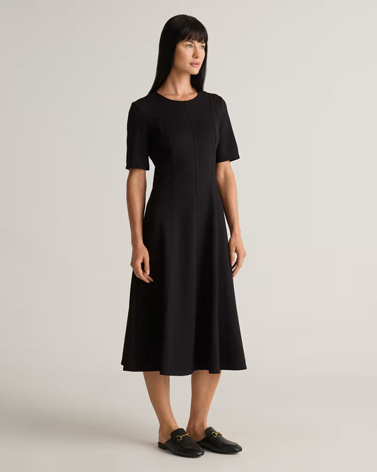 Ultra-Stretch Ponte Short Sleeve Midi Dress - US 0798