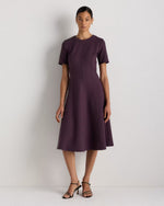 Ultra-Stretch Ponte Short Sleeve Midi Dress - US 7235