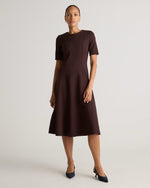 Ultra-Stretch Ponte Short Sleeve Midi Dress - US 8883