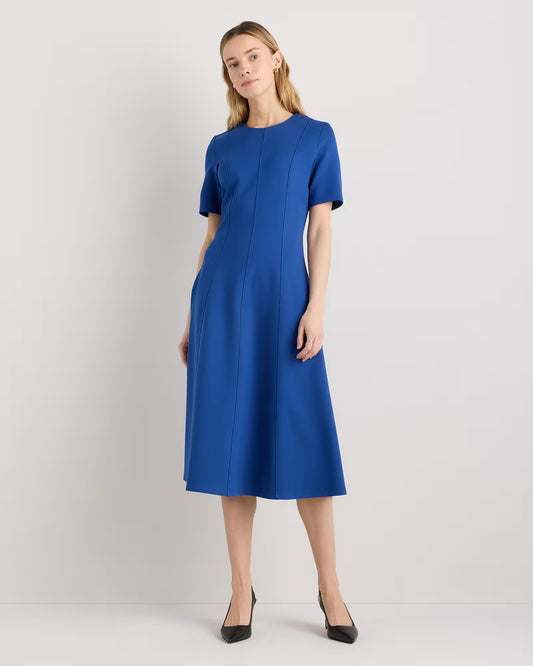 Ultra-Stretch Ponte Short Sleeve Midi Dress - US 4708