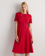 Ultra-Stretch Ponte Short Sleeve Midi Dress - US 4243