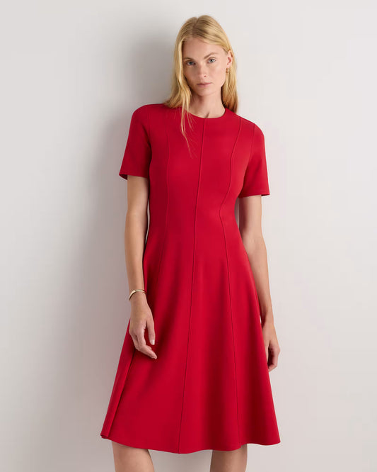 Ultra-Stretch Ponte Short Sleeve Midi Dress - US 4243