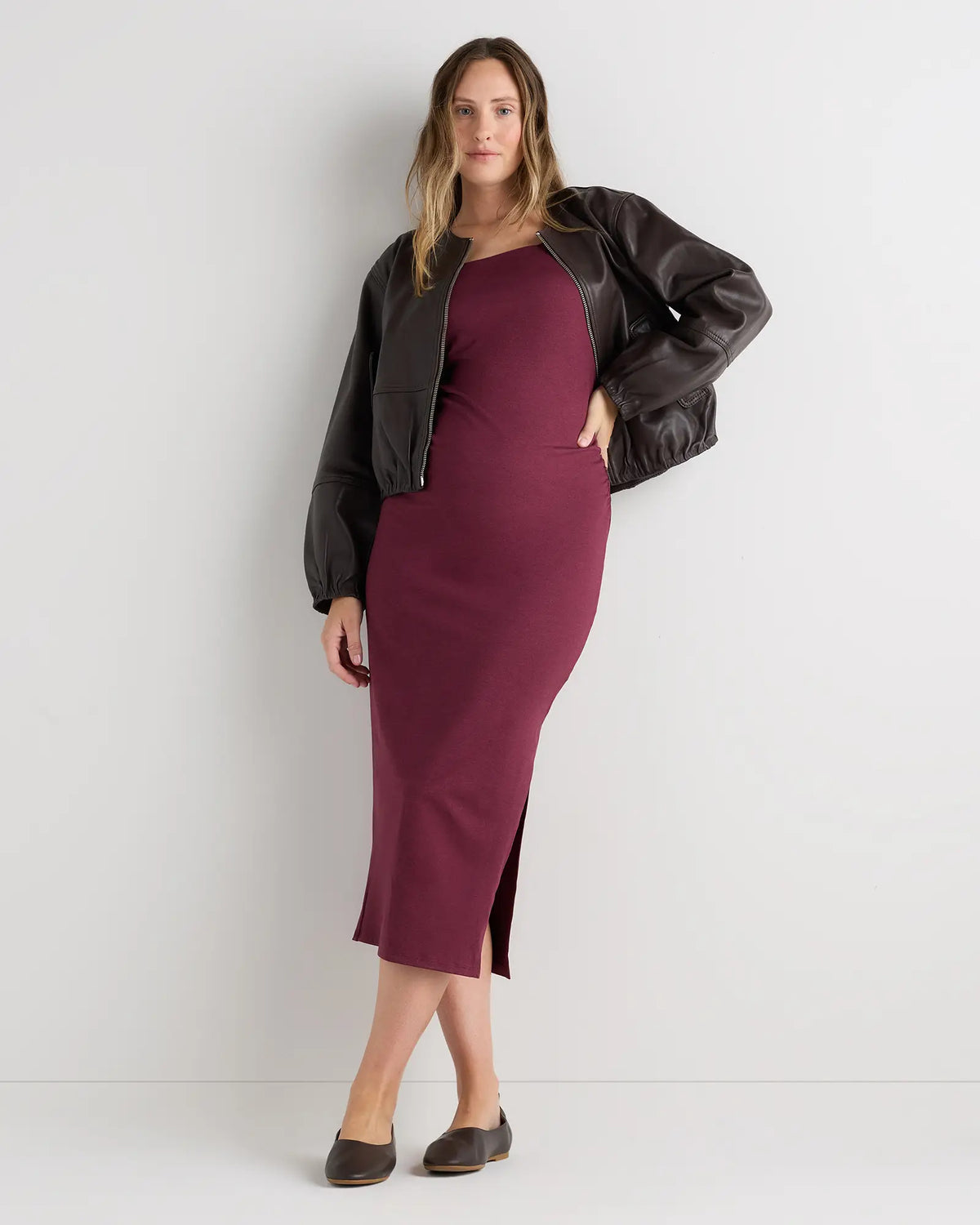 Ultra-Soft Maternity Midi Dress - US 5955