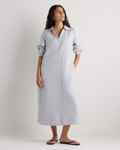 100% European Linen Popover Maxi Dress - US 1933