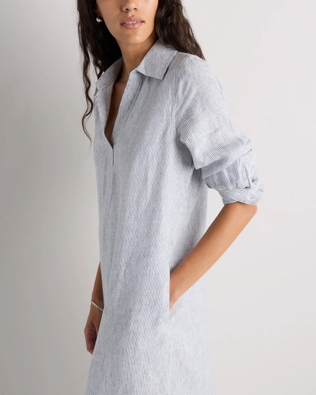100% European Linen Popover Maxi Dress - US 1933