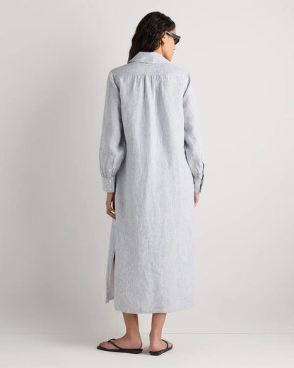 100% European Linen Popover Maxi Dress - US 1933