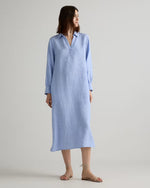100% European Linen Popover Maxi Dress - US 5922