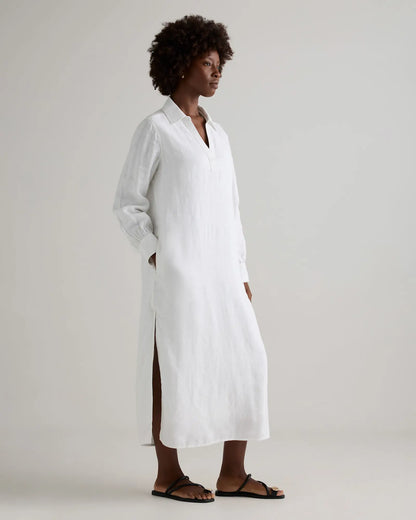 100% European Linen Popover Maxi Dress - US 2446