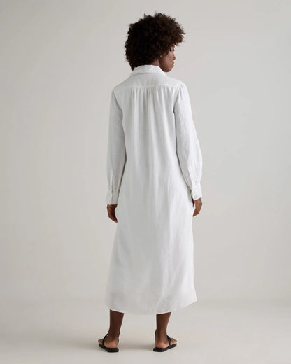 100% European Linen Popover Maxi Dress - US 2446