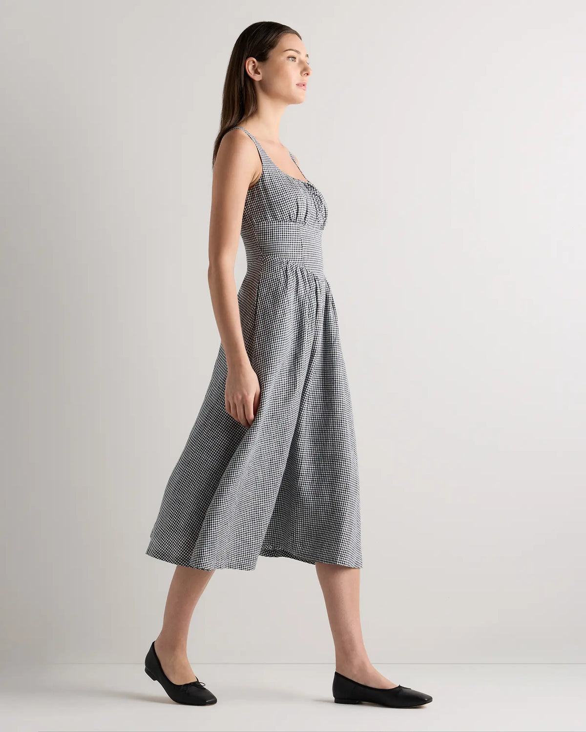 100% European Linen Corset Midi Dress - US 9411