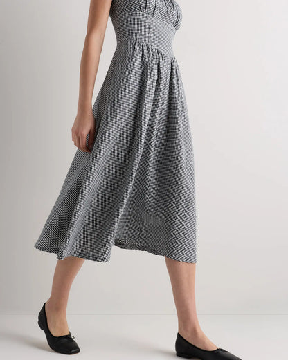 100% European Linen Corset Midi Dress - US 9411