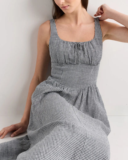 100% European Linen Corset Midi Dress - US 9411