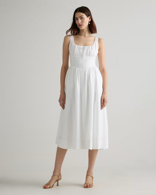 100% European Linen Corset Midi Dress - US 1699