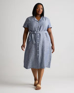 100% European Linen Button Front Dress - US 5124