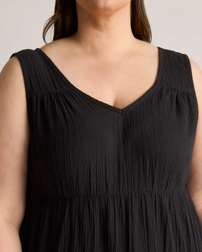 100% Organic Cotton Gauze Tiered Maxi Dress - US 2132