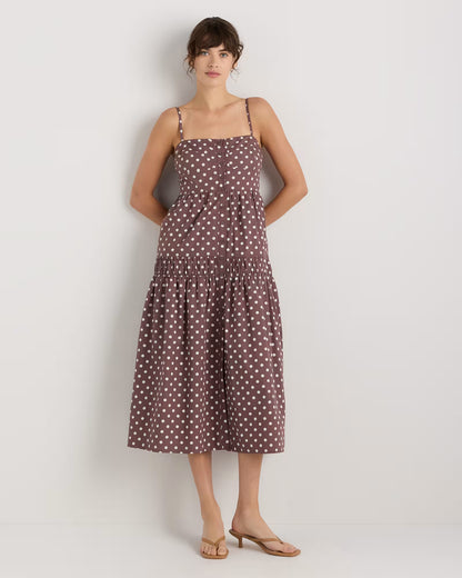 100% Organic Cotton Poplin Spaghetti Strap Maxi Dress - US 8057