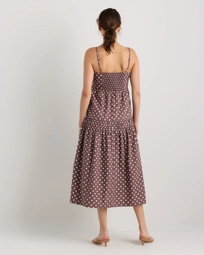 100% Organic Cotton Poplin Spaghetti Strap Maxi Dress - US 8057