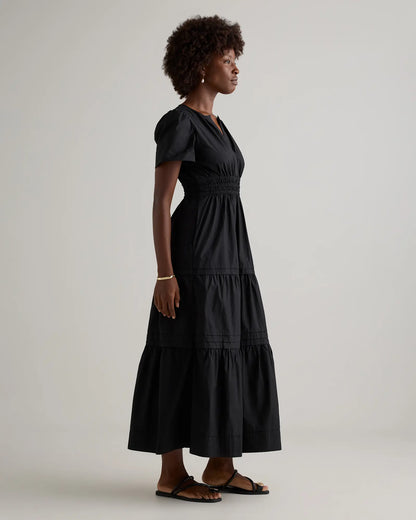 100% Organic Cotton Poplin Tiered Maxi Dress - US 2240