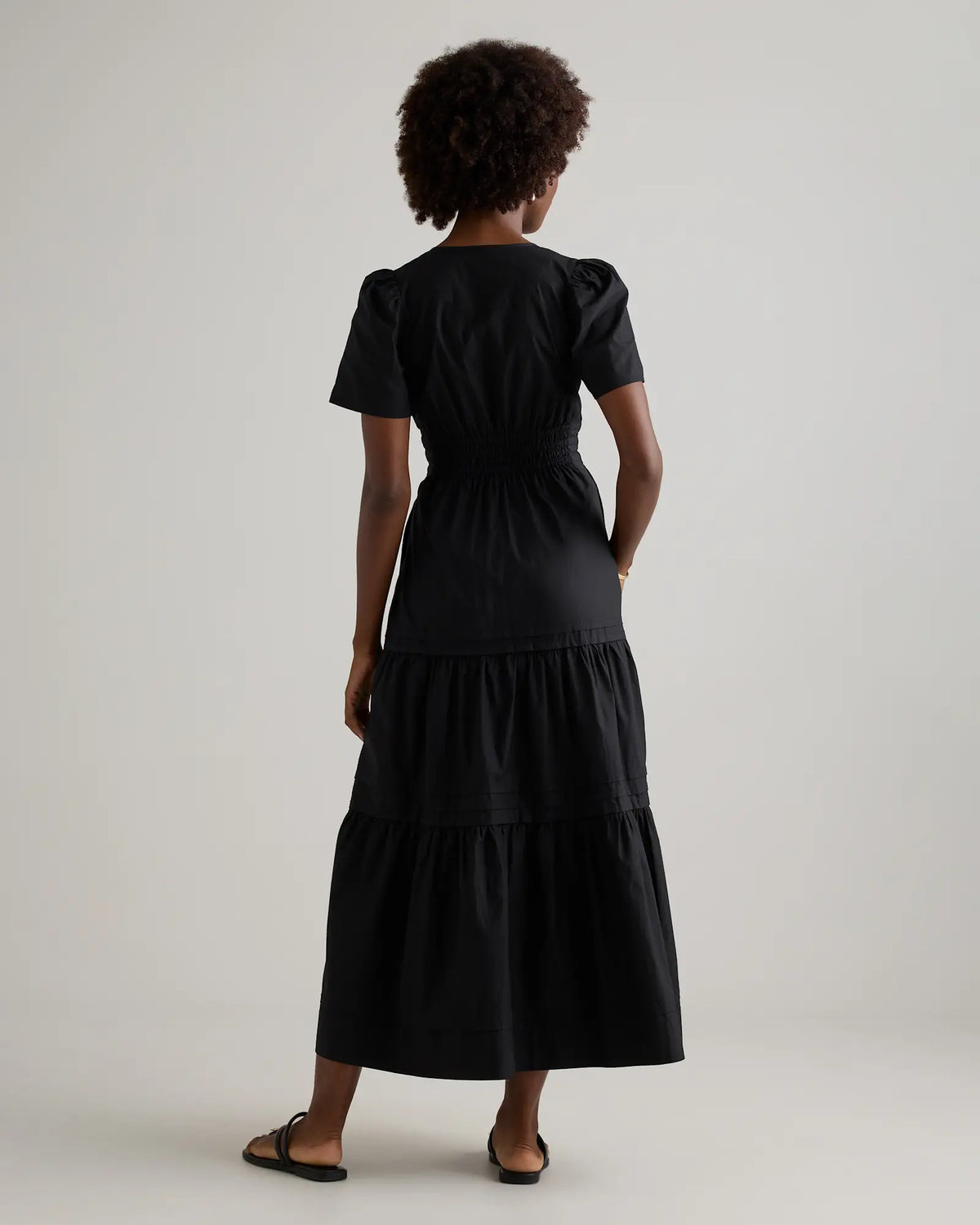 100% Organic Cotton Poplin Tiered Maxi Dress - US 2240