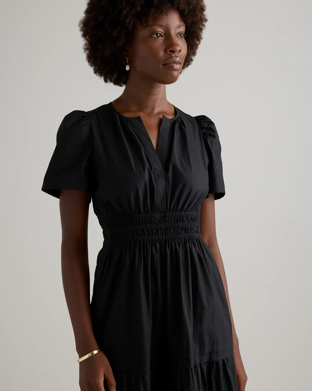 100% Organic Cotton Poplin Tiered Maxi Dress - US 2240