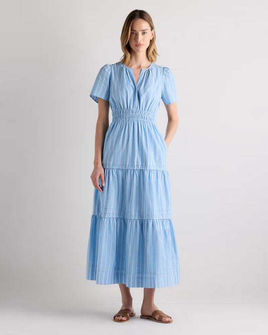 100% Organic Cotton Poplin Tiered Maxi Dress - US 2822